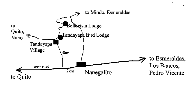 Map of Tandayapa valley