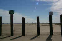 Houston Audubon Society Pilings separating Bolivar Shorebird Sanctuary