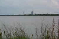 Missile Towers over a lagoon
