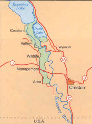 Creston Wildlife Area Road Map