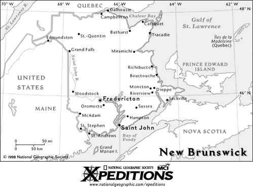 Map of New Brunswick