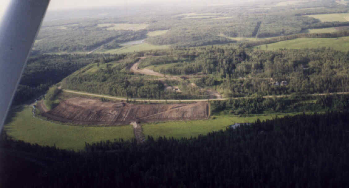 Aerial View of Winchell Coulee, showing clear-cut and road