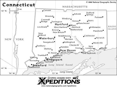 Map of Connecticut