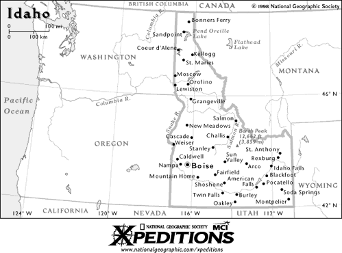 Map of Idaho