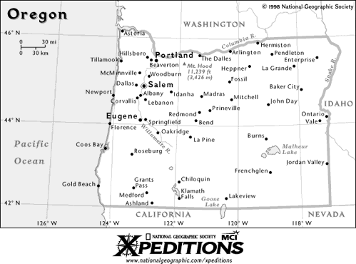 Map of Oregon