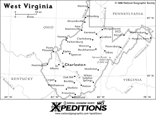 Map of West Virginia