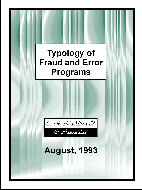 Cover of the Typology of Fraud and Error Programs report