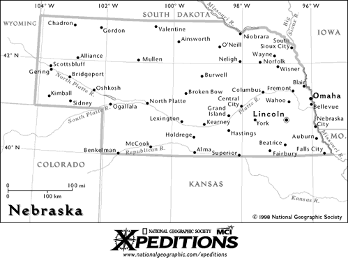 Map of Nebraska